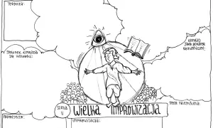 Konrad w Wielkiej Improwizacji, w centrum sceny, pod okiem Opatrzności. Myśli o Bogu, ludziach, jest wieszczem i bohaterem romantycznym.