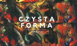 Dramat Witkacego "Czysta Forma" w debacie. Abstrakcyjne, ekspresyjne postacie w intensywnych barwach.