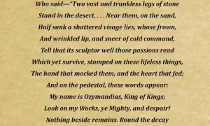 Ozymandias wiersz – pełny tekst, analiza i znaczenie utworu Shelley’ego