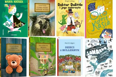Karolcia, pies z kolejki, Doktor Dolittle, Kasia, Czarny Nosek, drzewo, dzieci z Bullerbyn, Anaruk – streszczenie książek.