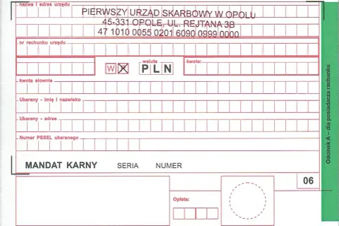 Jaki symbol formularza wpisać przy przelewie za mandat - poradnik płatności