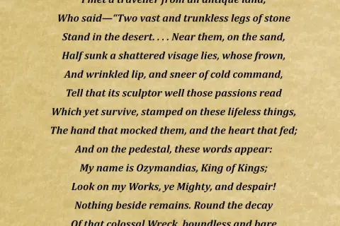 Ozymandias wiersz – pełny tekst, analiza i znaczenie utworu Shelley’ego