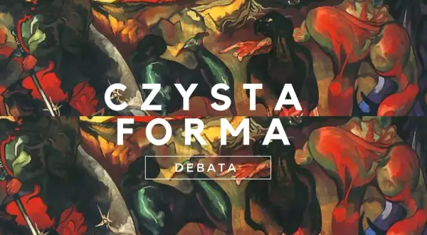 Dramat Witkacego "Czysta Forma" w debacie. Abstrakcyjne, ekspresyjne postacie w intensywnych barwach.