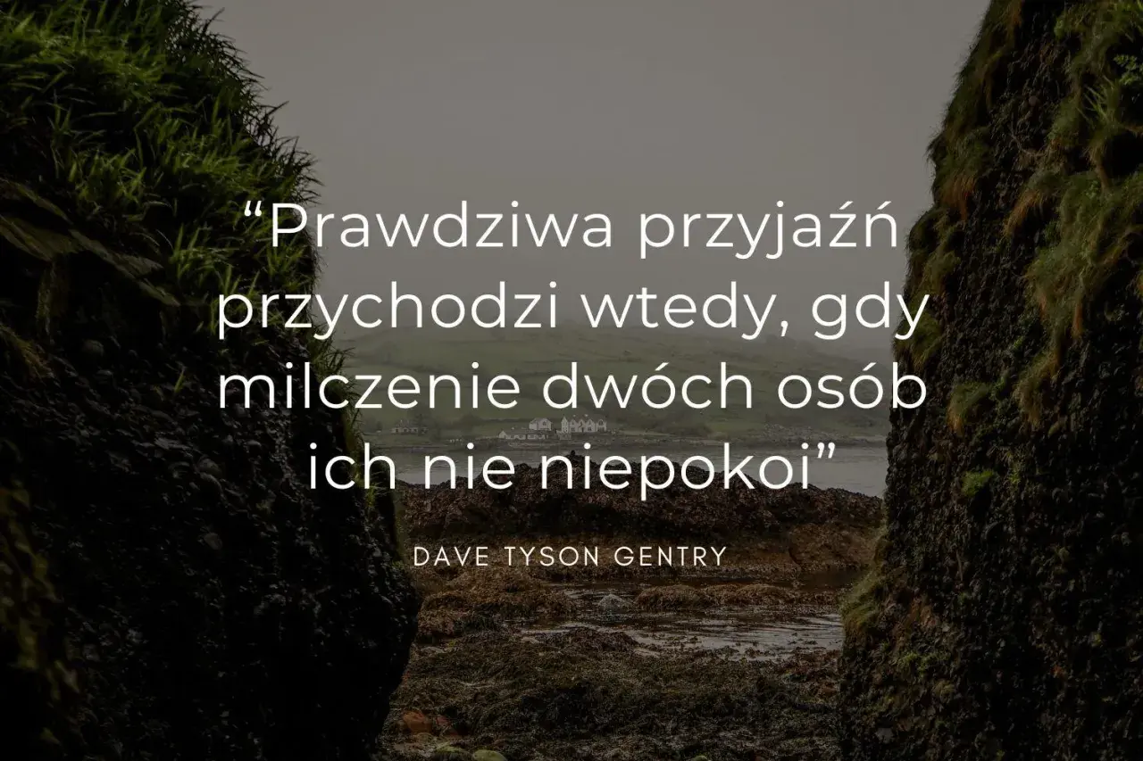 Prawdziwa przyjaźń przychodzi wtedy, gdy milczenie dwóch osób ich nie niepokoi" - cytaty o przyjaźni Dave'a Tysona Gentry'ego.