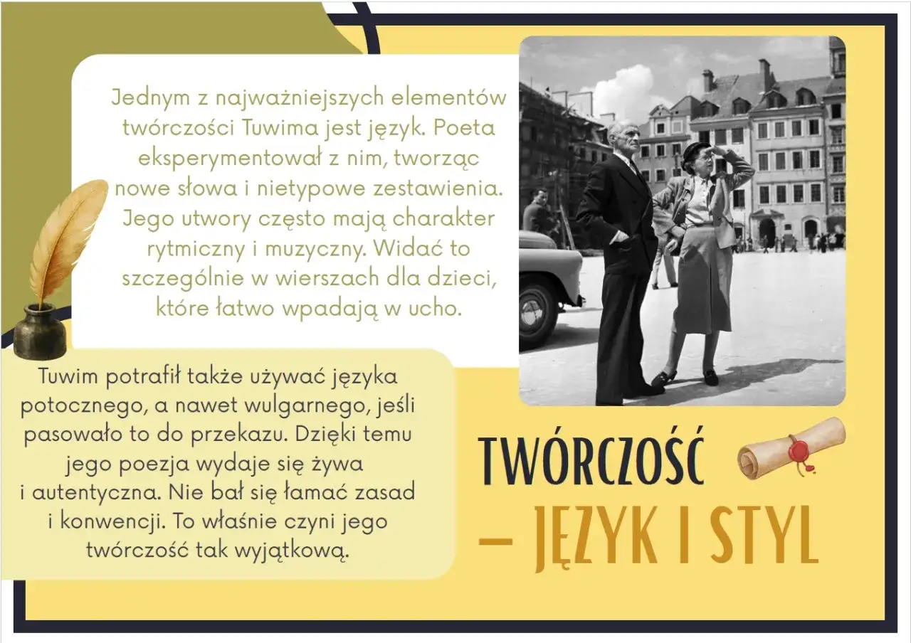Julian Tuwim, mistrz słowa, tworzył poezję pełną rytmu i muzyki, bawiąc się językiem. Jego rany julek to dowód na to, jak poezja może być żywa i autentyczna.