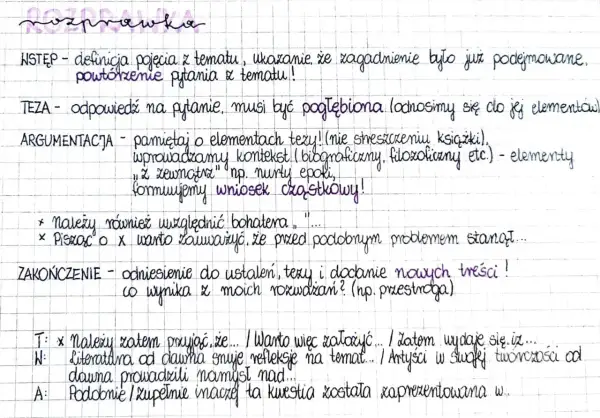Rozprawka: wstęp, teza, argumentacja, zakończenie. Warto pamiętać o kontekście i elementach, by stworzyć spójny, **abstrakt** pracy.