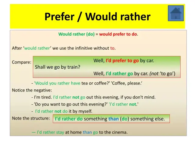 Lekcja angielskiego o "would rather". Po "would rather" używamy bezokolicznika bez "to".